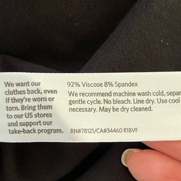 Eileen Fisher Black Jersey Knit Long Sleeve Shift Dress size M Minimalist - Picture 11 of 14